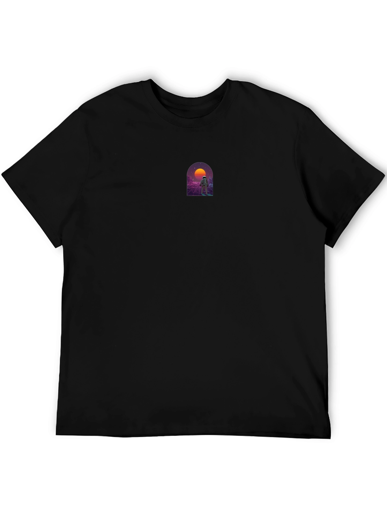 Retro Spaceman Graphic Tee - Black