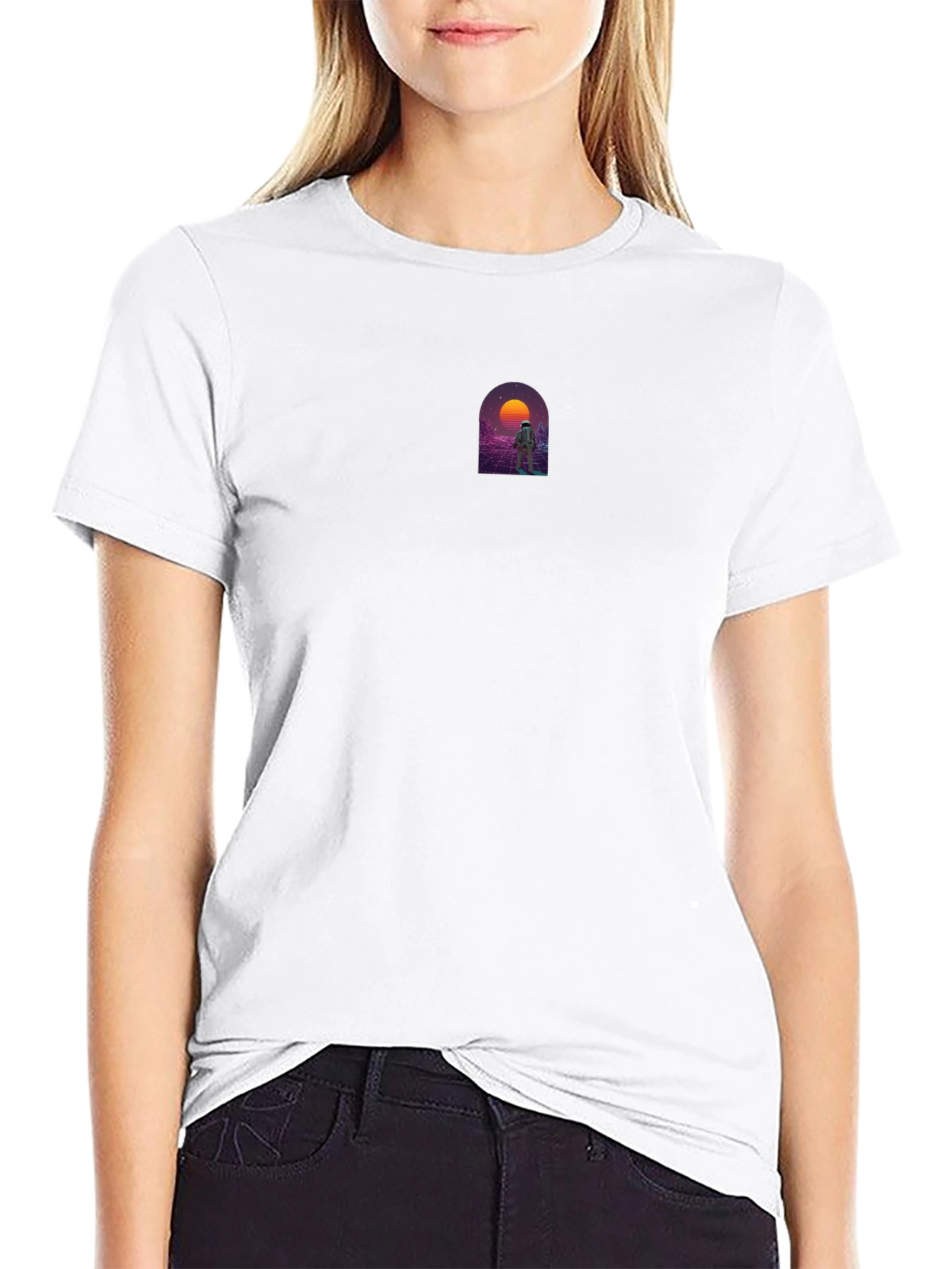 Retro Spaceman Graphic Tee - Black