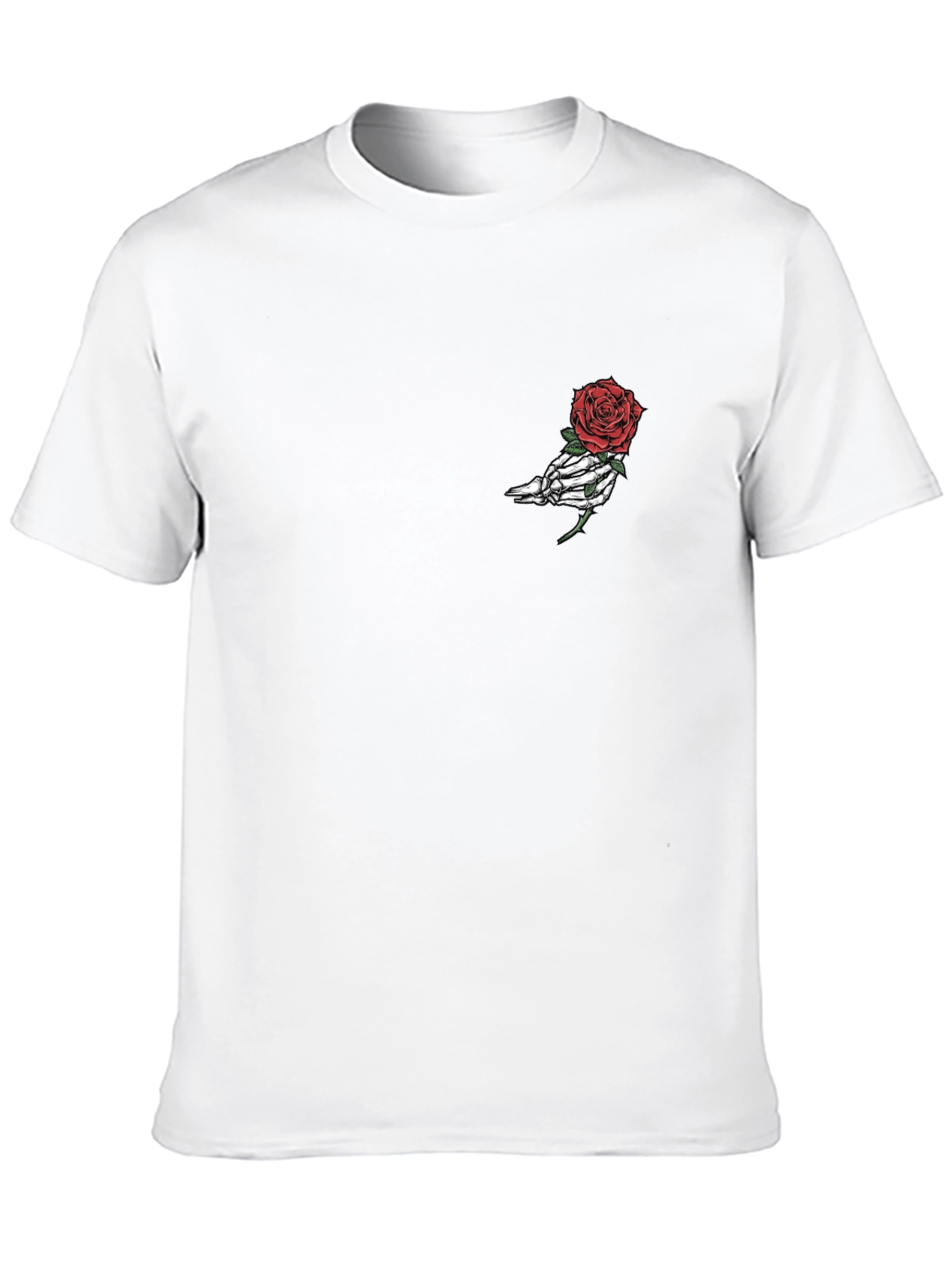 Skeleton Hand Rose Graphic Tee - Black
