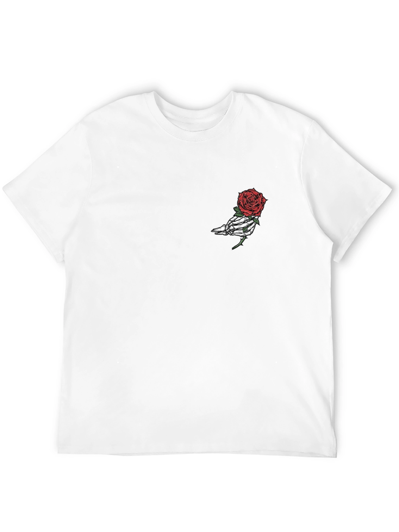 Skeleton Hand Rose Graphic Tee - Black