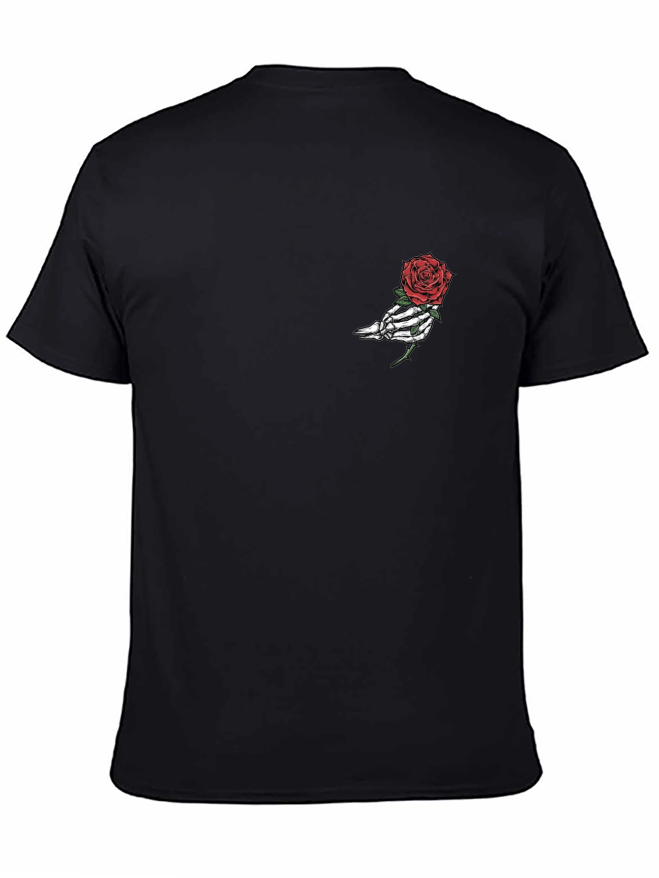 Skeleton Hand Rose Graphic Tee - Black