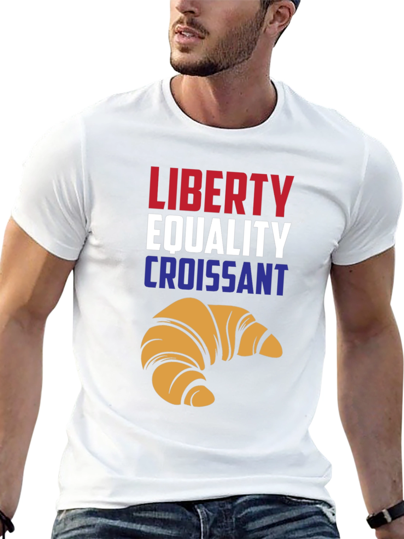Liberty Equality Croissant T-Shirt - Funny French Tee