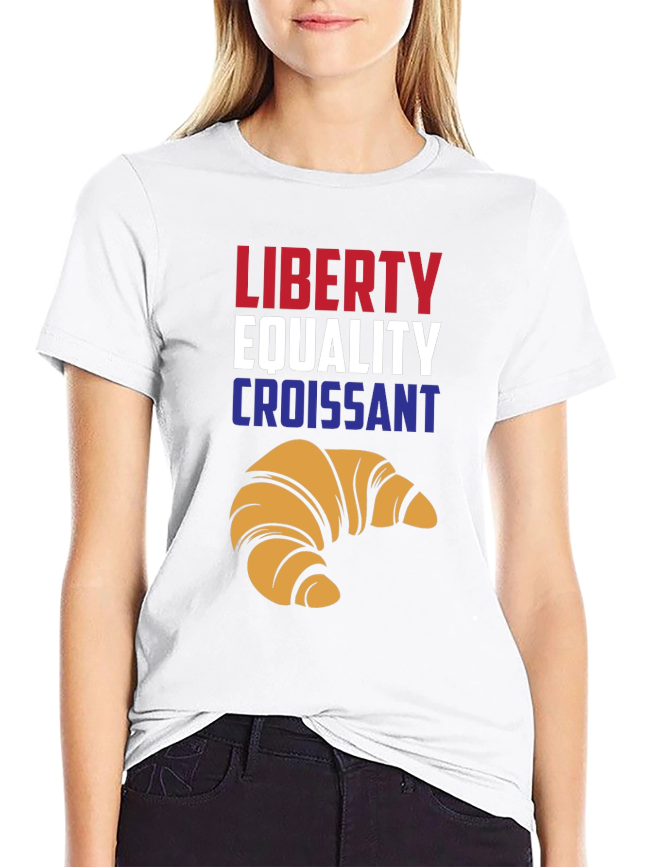Liberty Equality Croissant T-Shirt - Funny French Tee