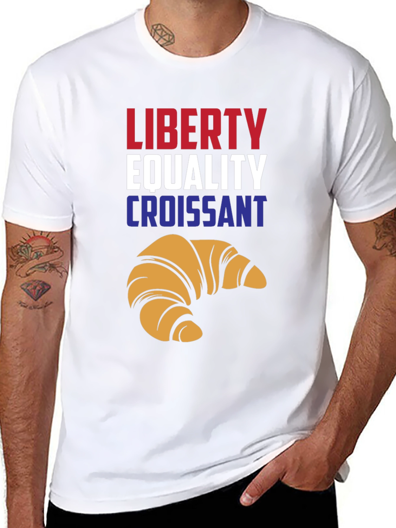 Liberty Equality Croissant T-Shirt - Funny French Tee
