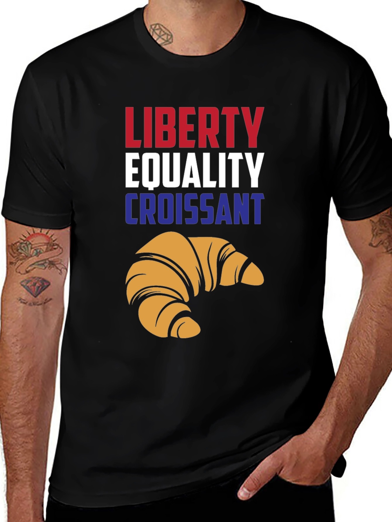 Liberty Equality Croissant T-Shirt - Funny French Tee