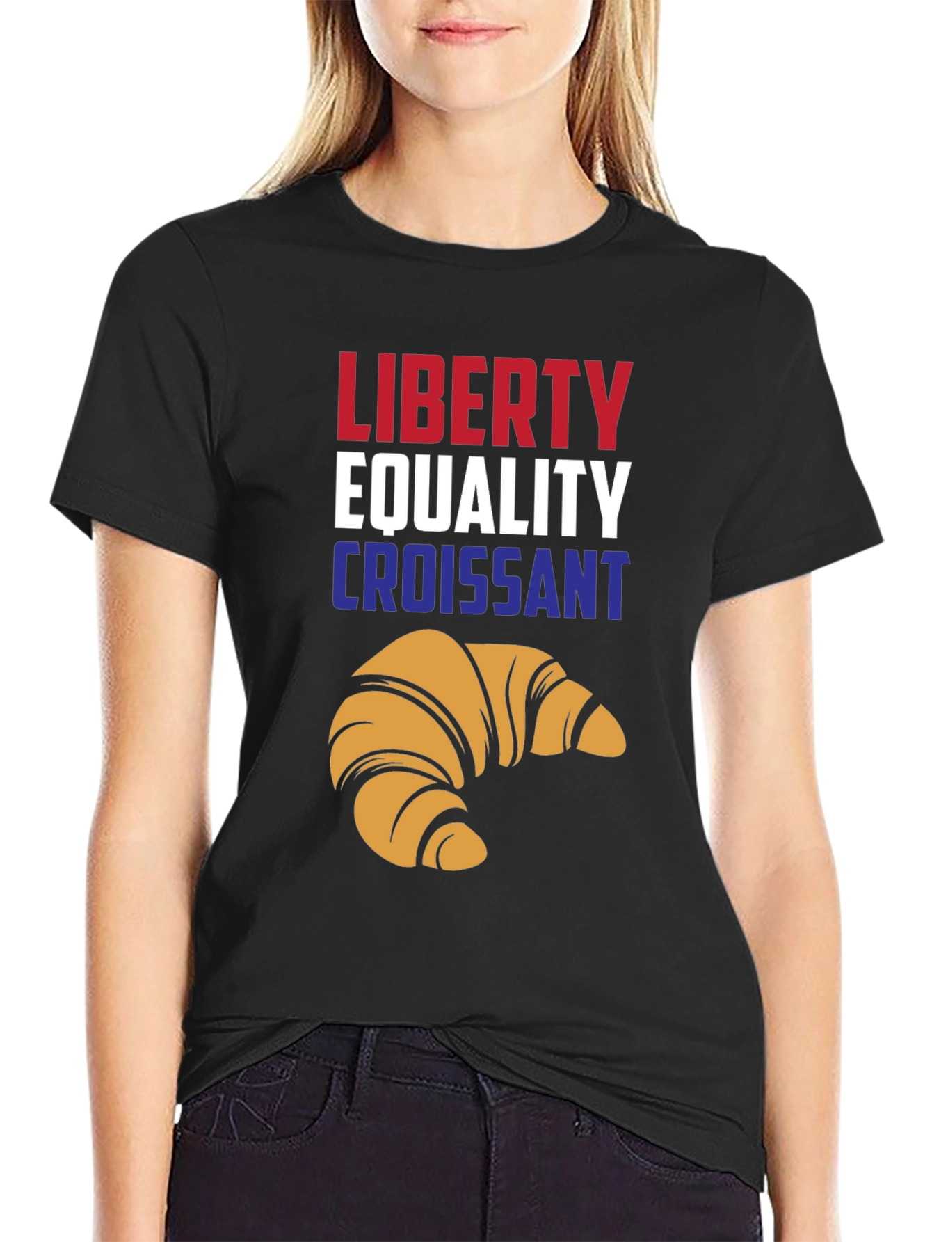 Liberty Equality Croissant T-Shirt - Funny French Tee