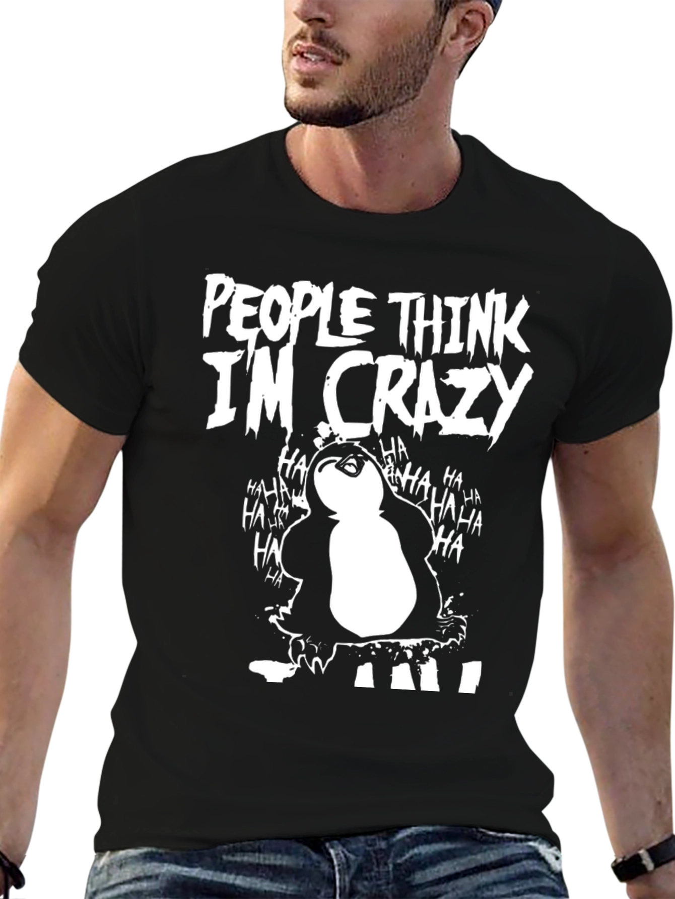 People Think Im Crazy Penguin Graphic Tee
