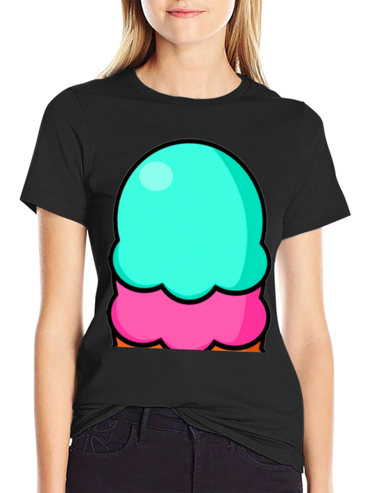 Fun Ice Cream Graphic Tee - Black Cotton Blend T-Shirt