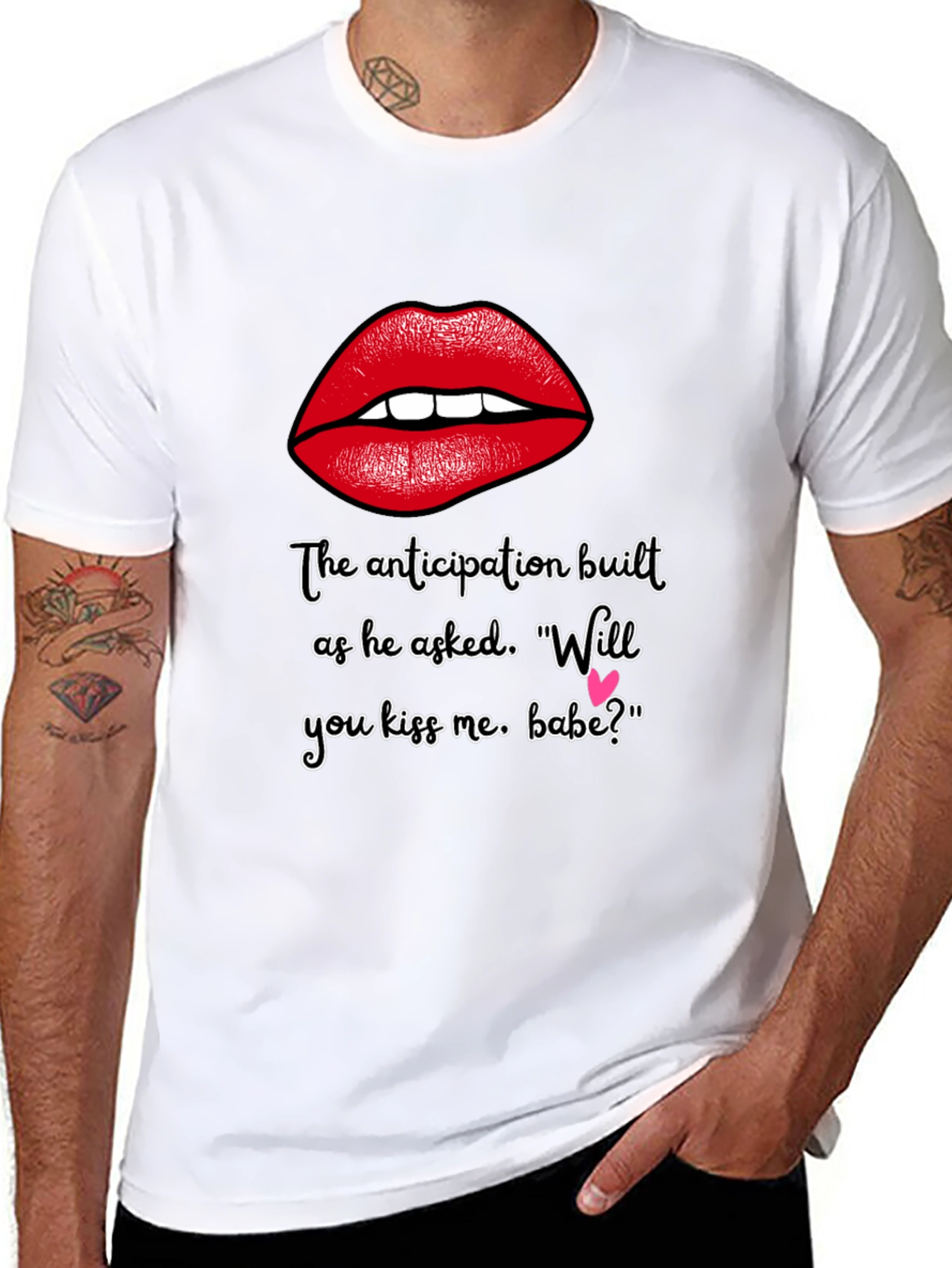 Flirty Lips T-Shirt - Will You Kiss Me Babe?