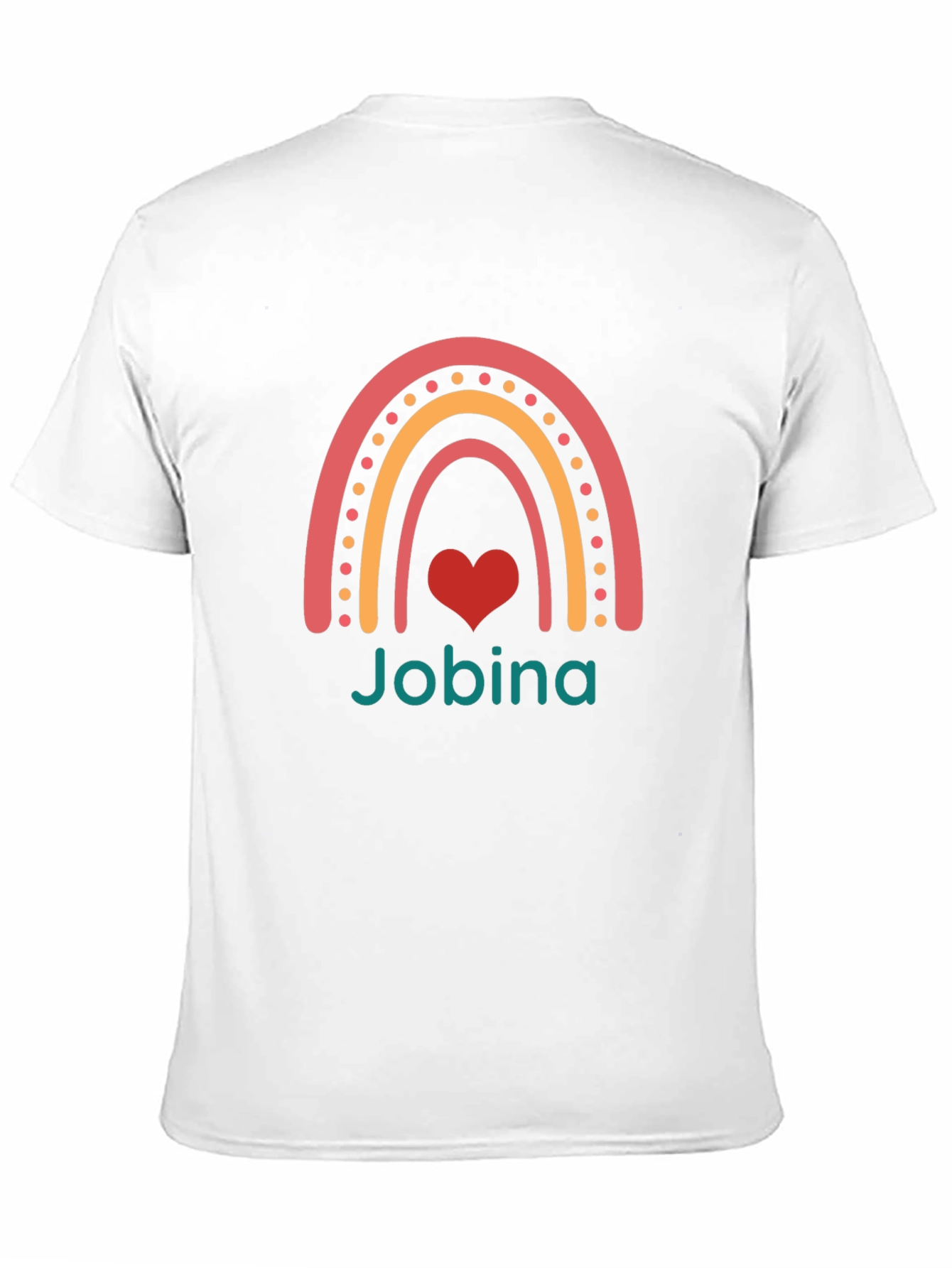 Jobina Rainbow Heart Custom Black T-Shirt
