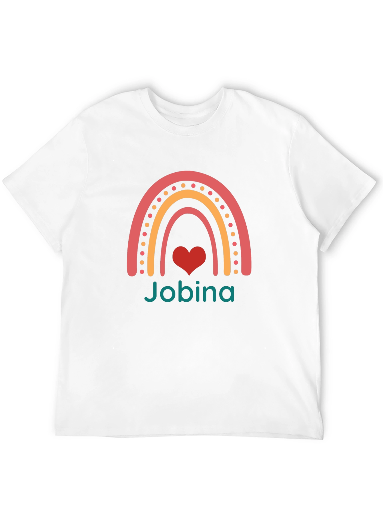 Jobina Rainbow Heart Custom Black T-Shirt