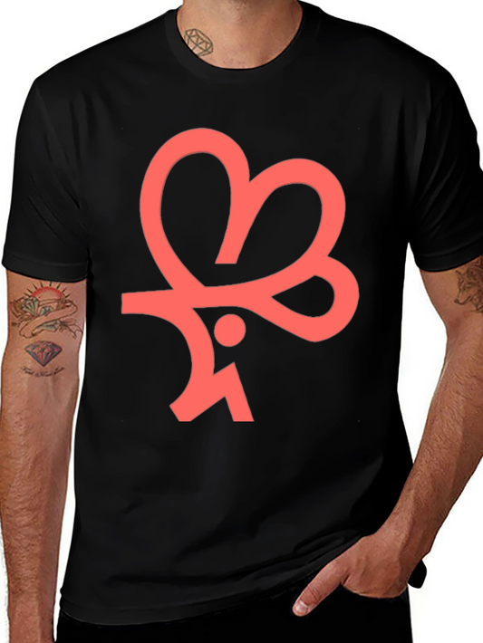 Modern Graphic Tee - Black Cotton Blend Shirt