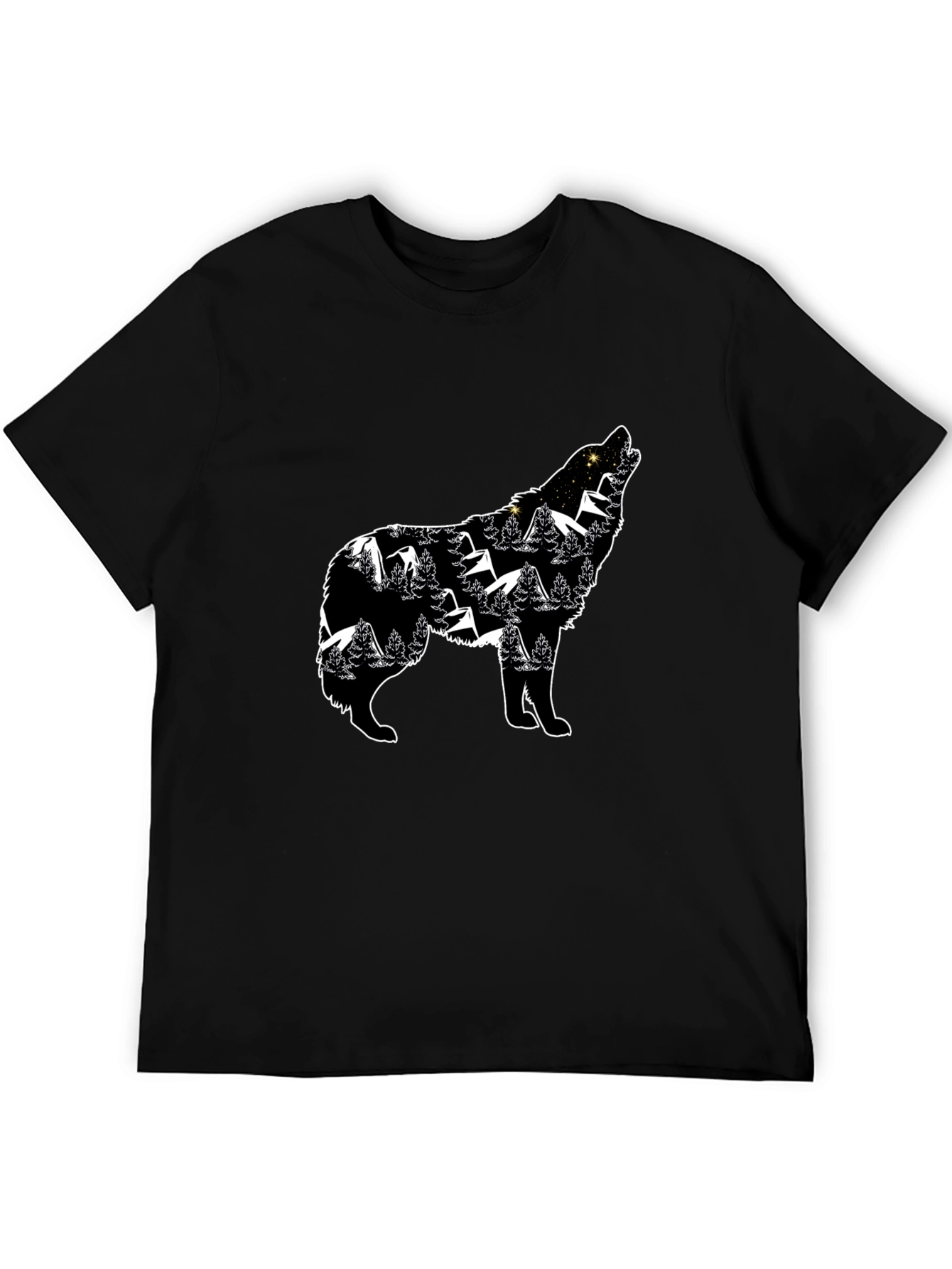 Wolf Silhouette Graphic Tee - Nature Inspired Design