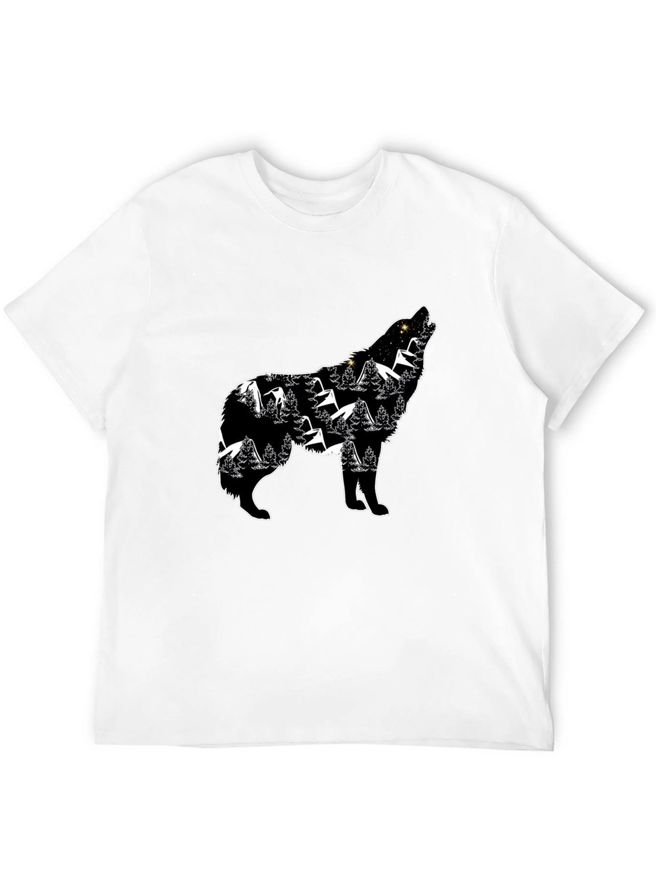 Wolf Silhouette Graphic Tee - Nature Inspired Design