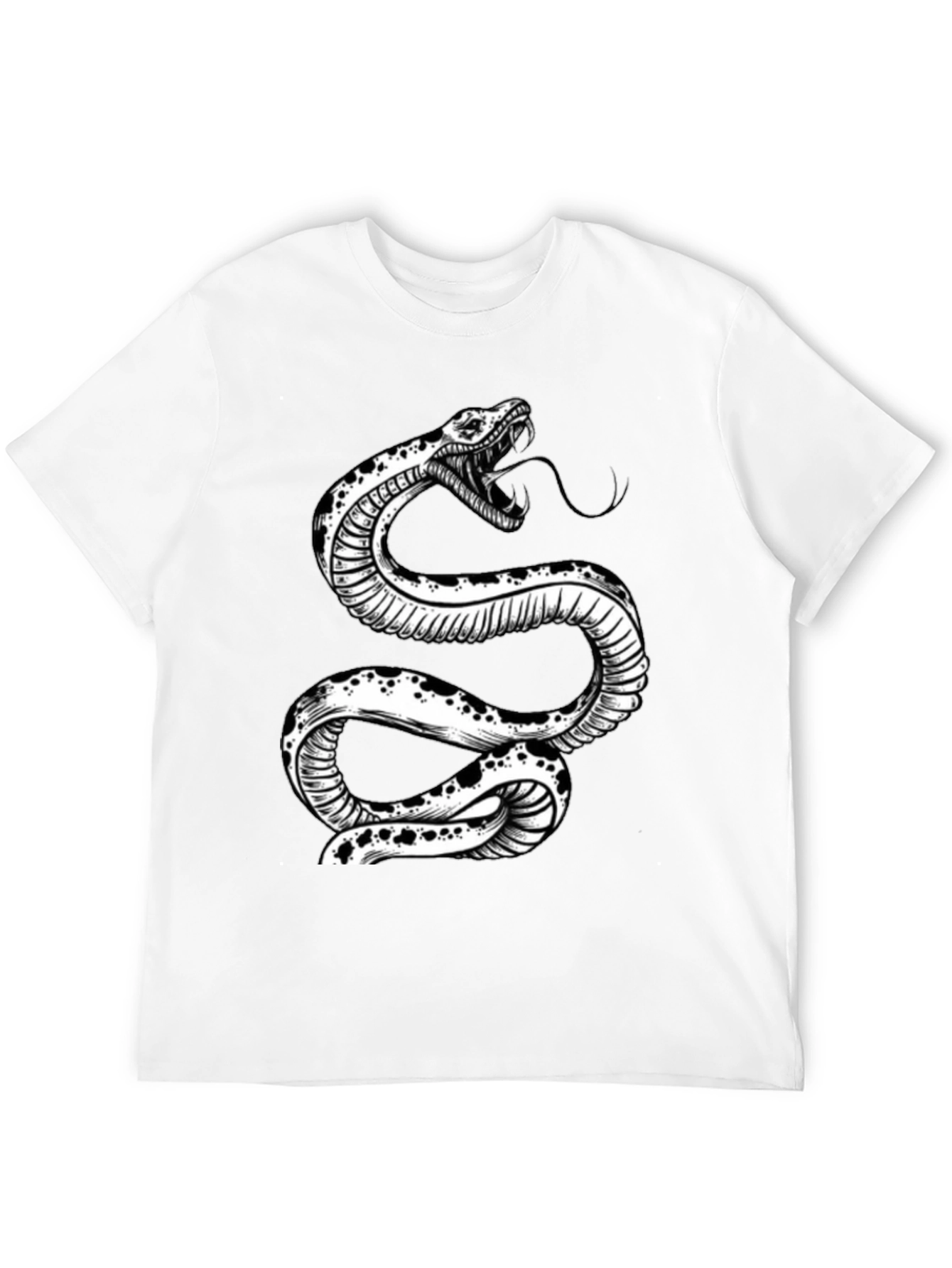 Snake Graphic Tee - Black Cotton T-Shirt