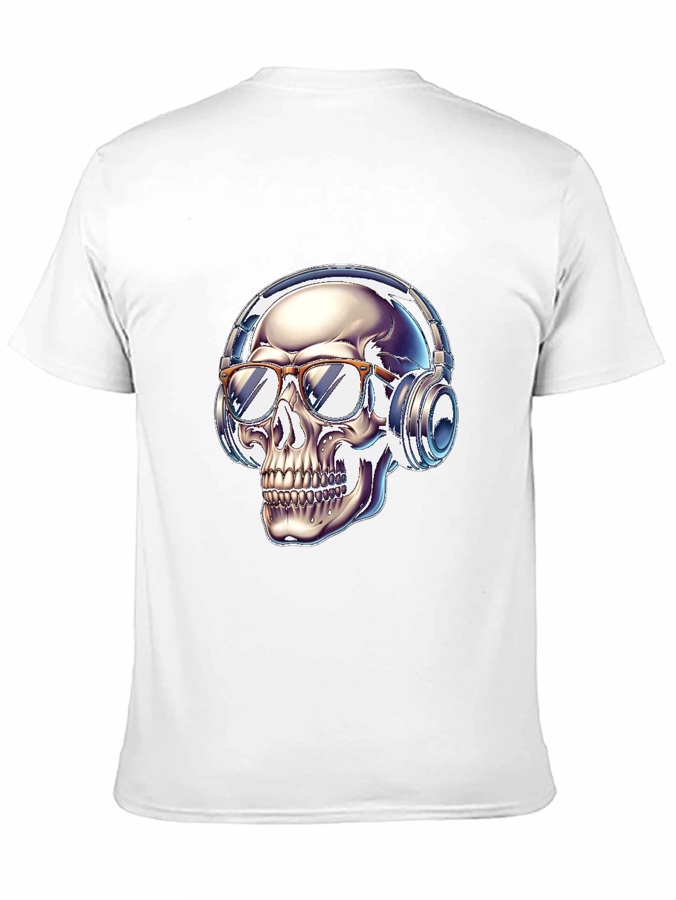 Skull with Headphones Graphic Tee - Modern Streetwear Style