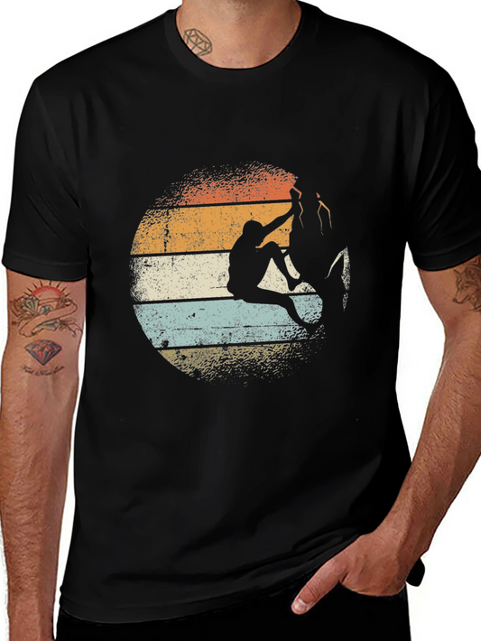 Retro Rock Climbing T-Shirt - Vintage Style Climber Tee