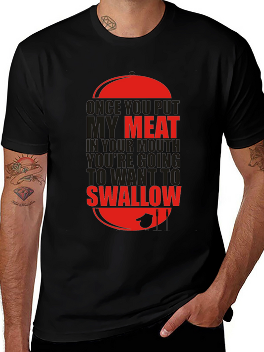 Humorous Meat Graphic Tee - Adult Humor Shirt