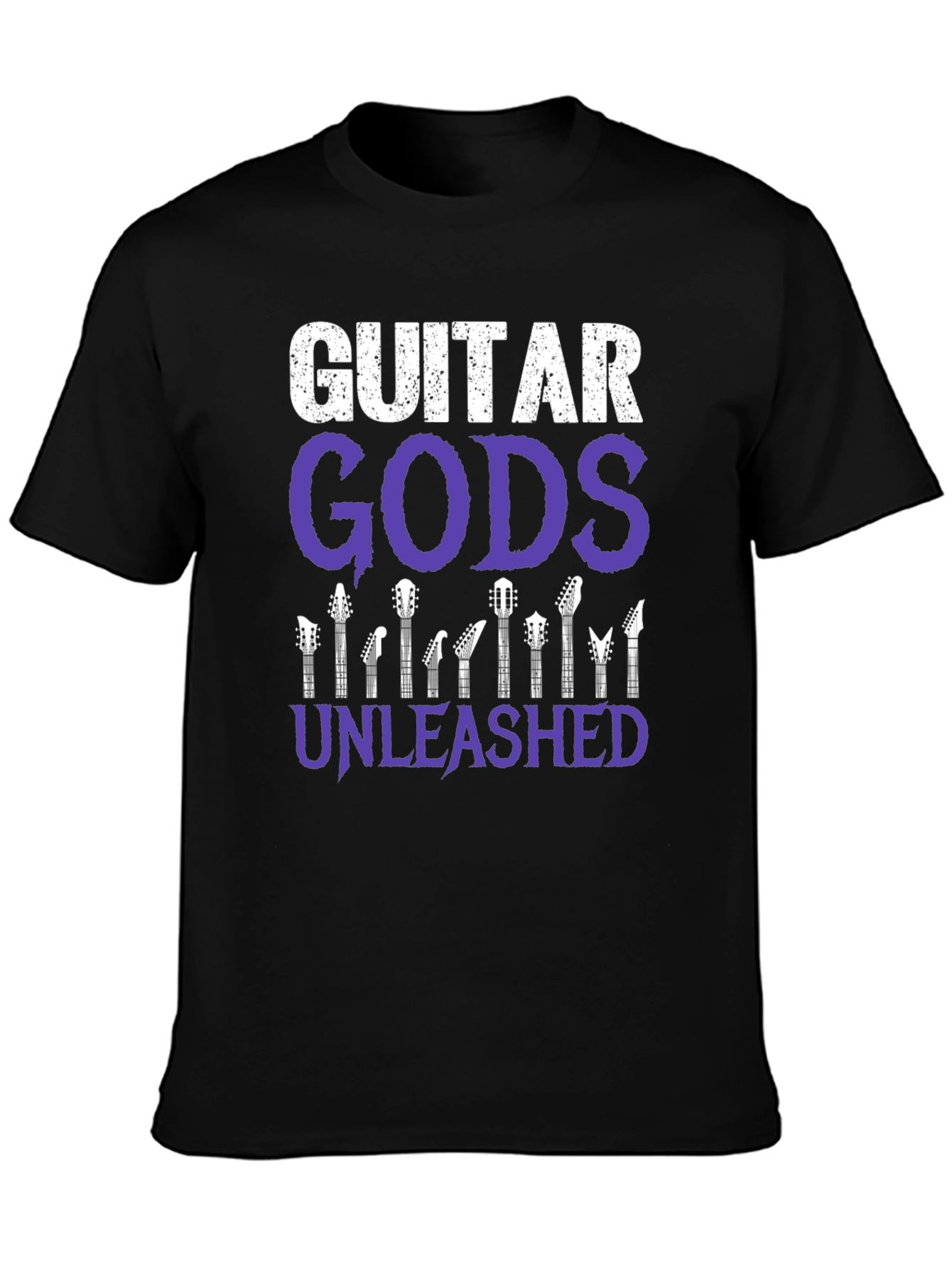 Guitar Gods Unleashed Graphic Tee - Black Cotton T-Shirt