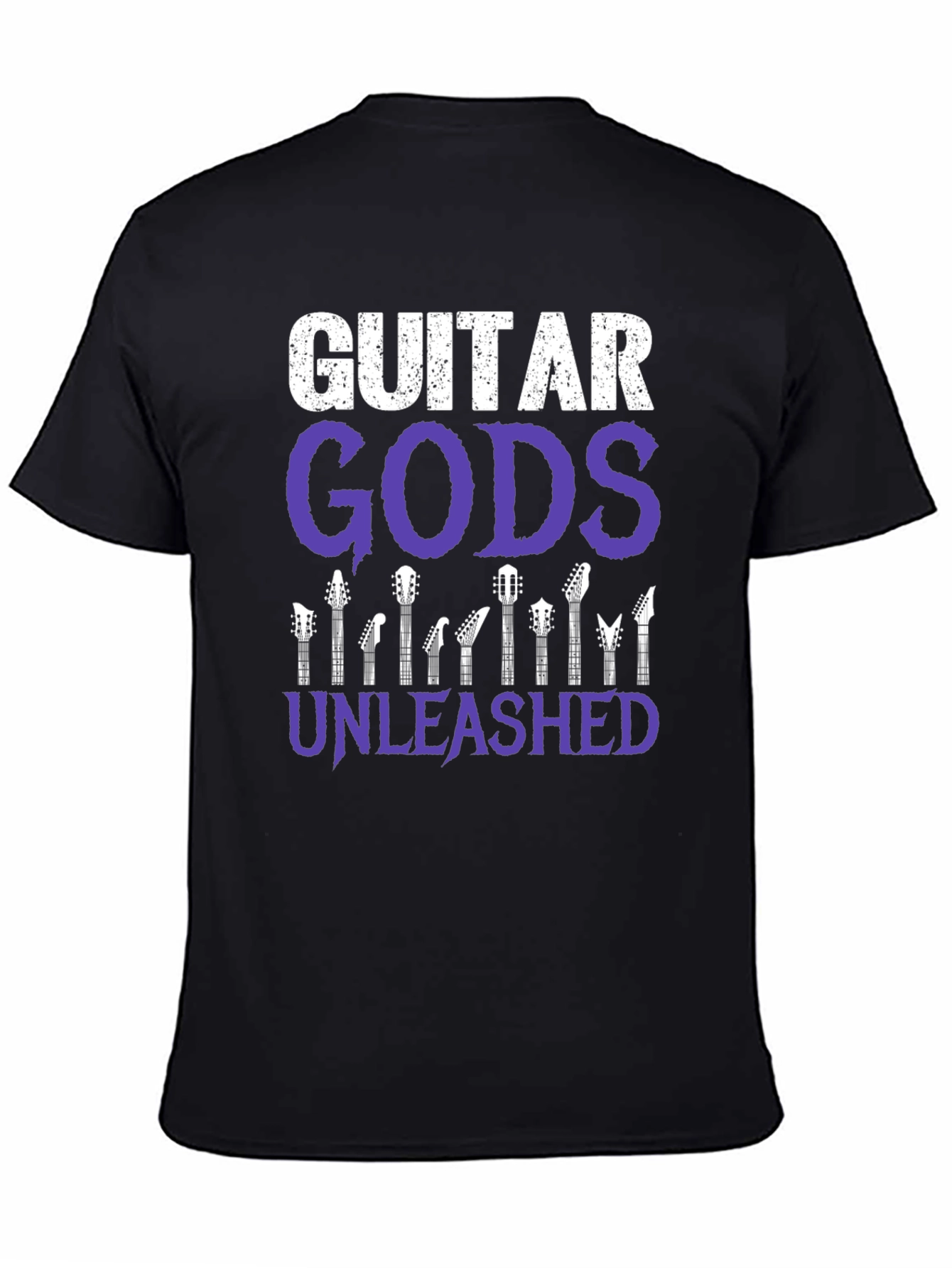 Guitar Gods Unleashed Graphic Tee - Black Cotton T-Shirt