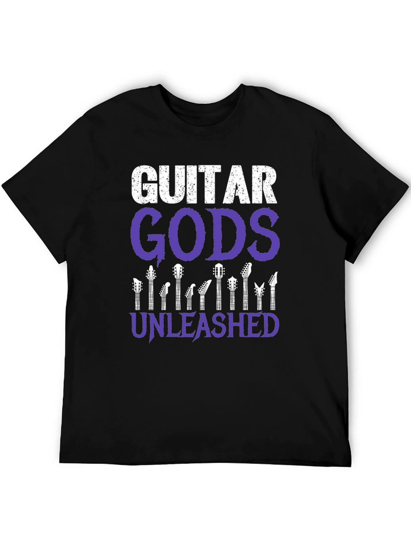 Guitar Gods Unleashed Graphic Tee - Black Cotton T-Shirt