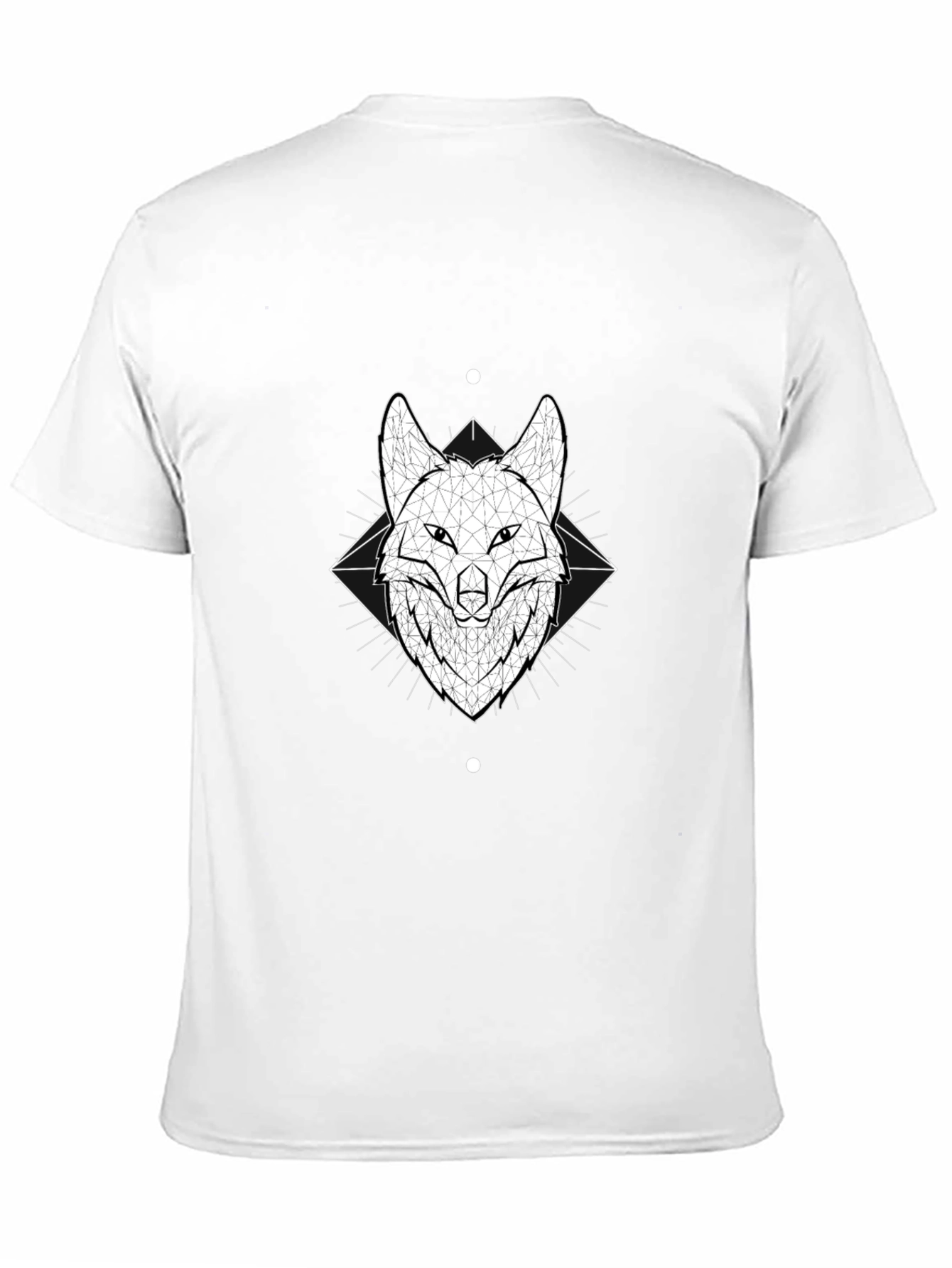 Geometric Fox Head Graphic Black T-Shirt