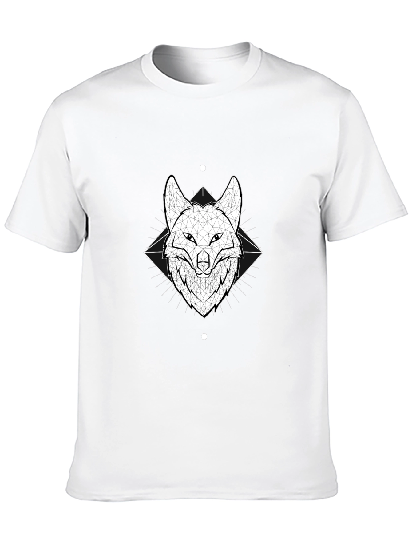 Geometric Fox Head Graphic Black T-Shirt