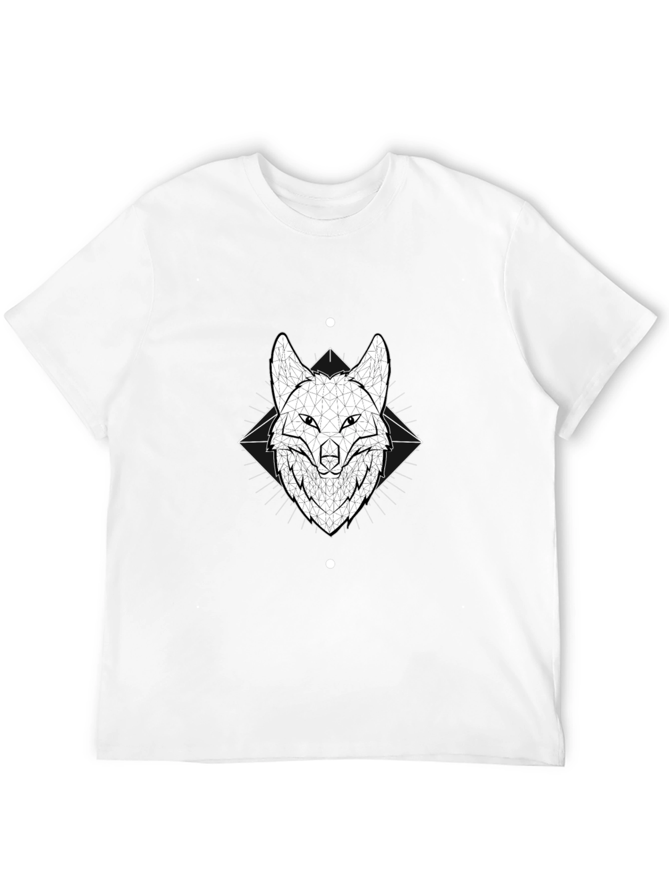 Geometric Fox Head Graphic Black T-Shirt