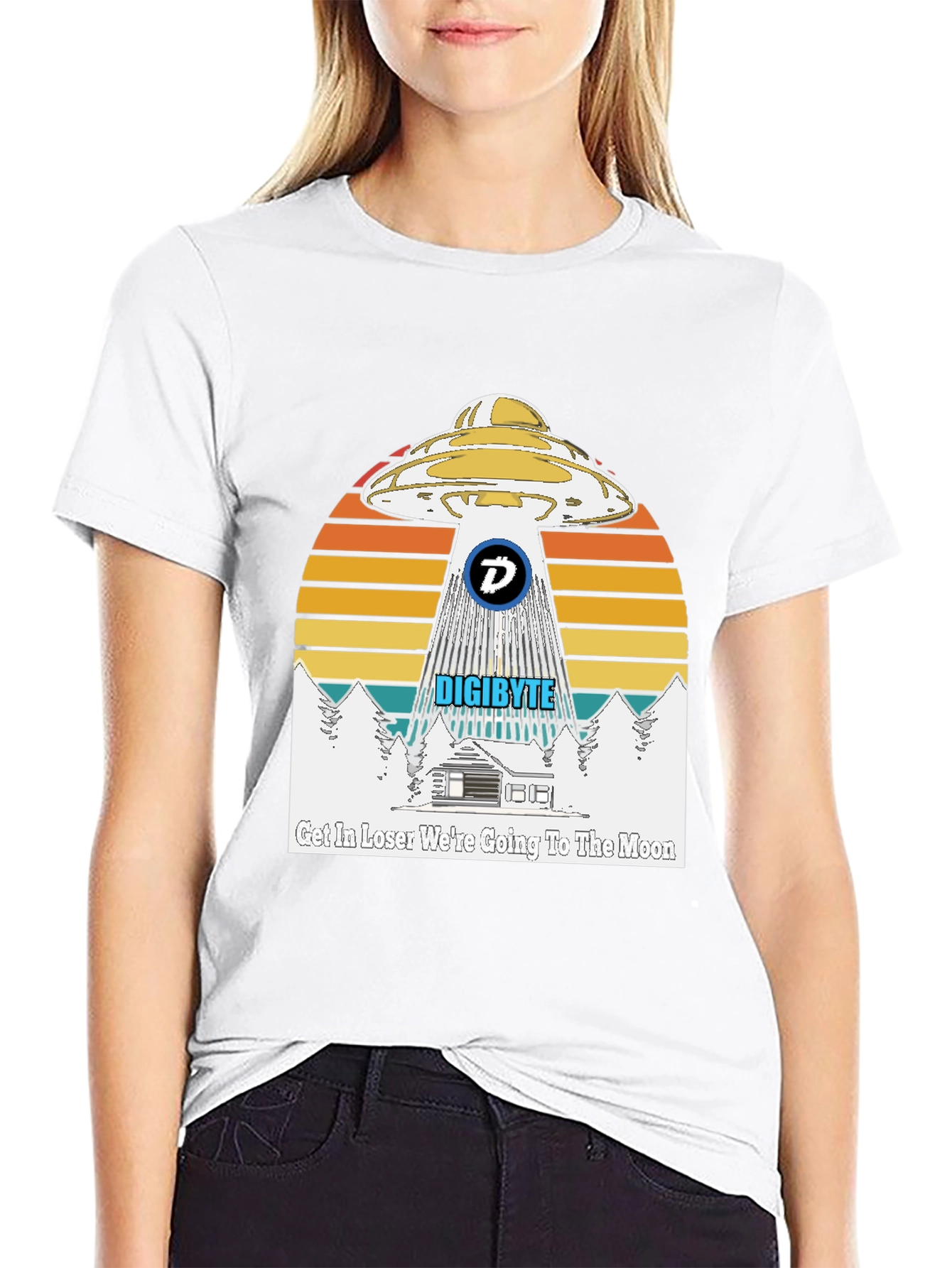 Digibyte UFO Graphic T-Shirt - Crypto Moon Trip Tee
