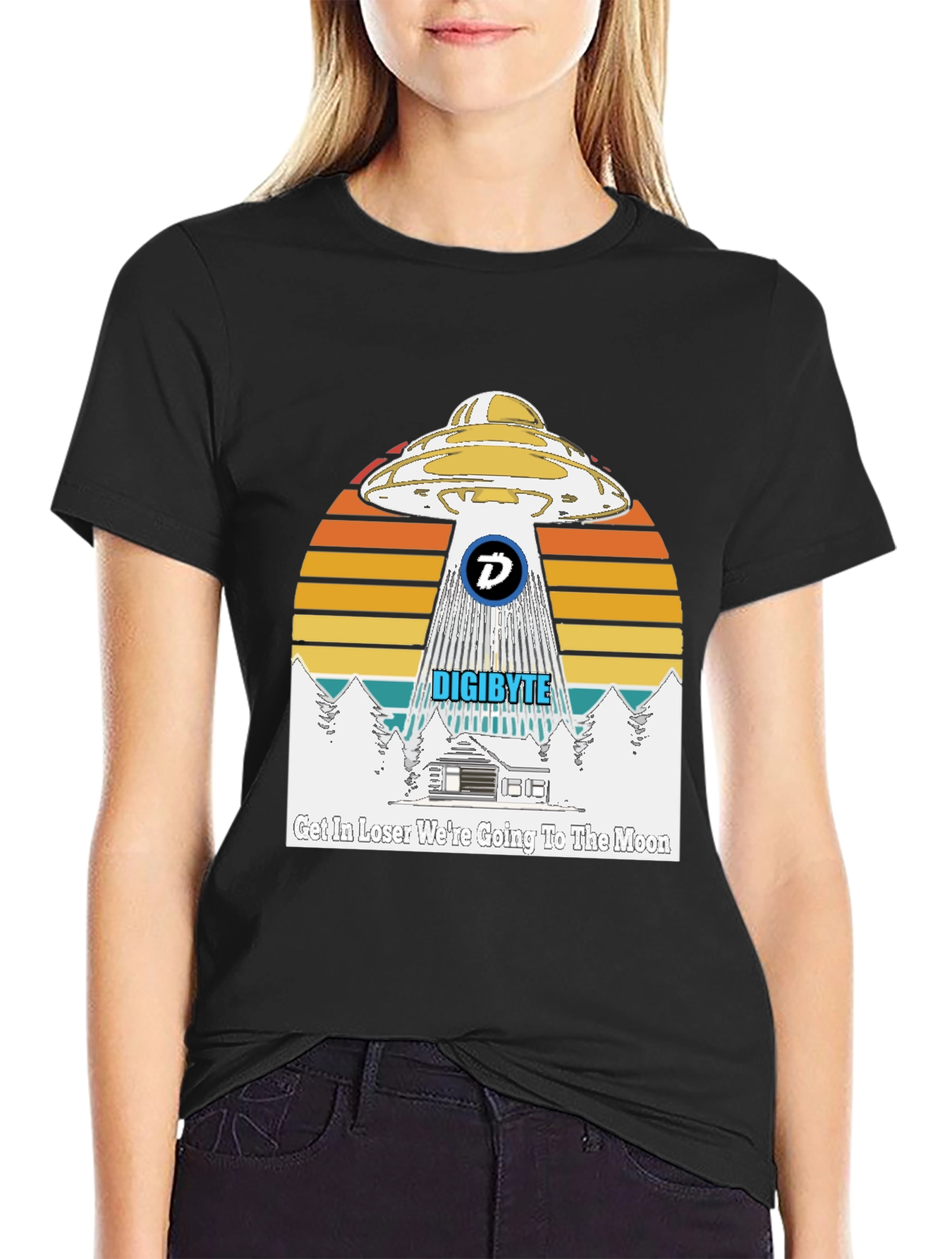 Digibyte UFO Graphic T-Shirt - Crypto Moon Trip Tee