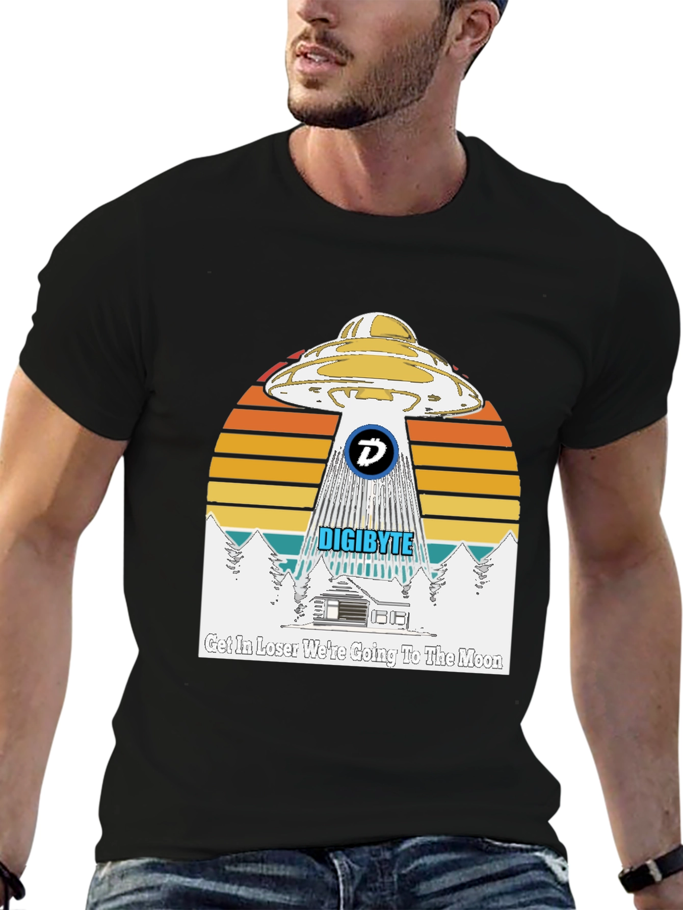 Digibyte UFO Graphic T-Shirt - Crypto Moon Trip Tee