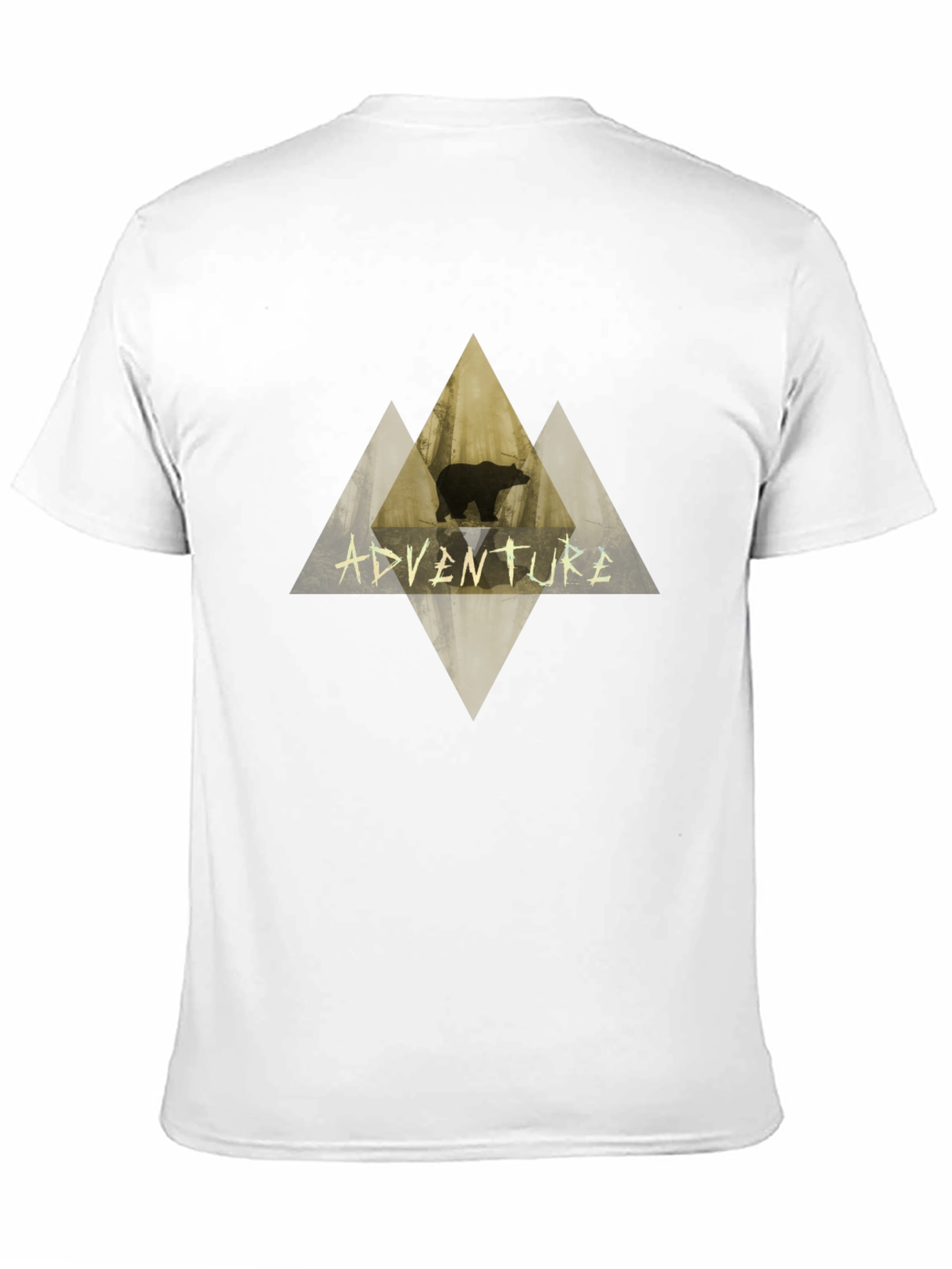 Adventure Bear Graphic Tee - Black Cotton T-Shirt