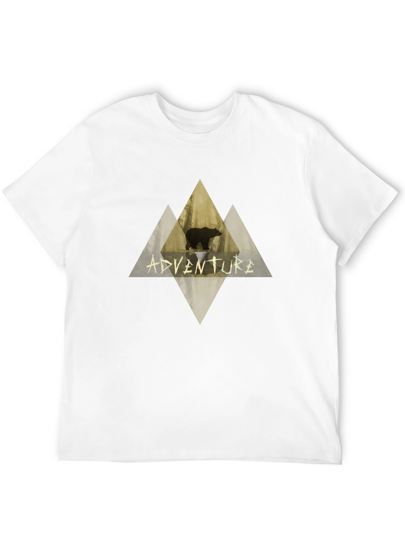 Adventure Bear Graphic Tee - Black Cotton T-Shirt