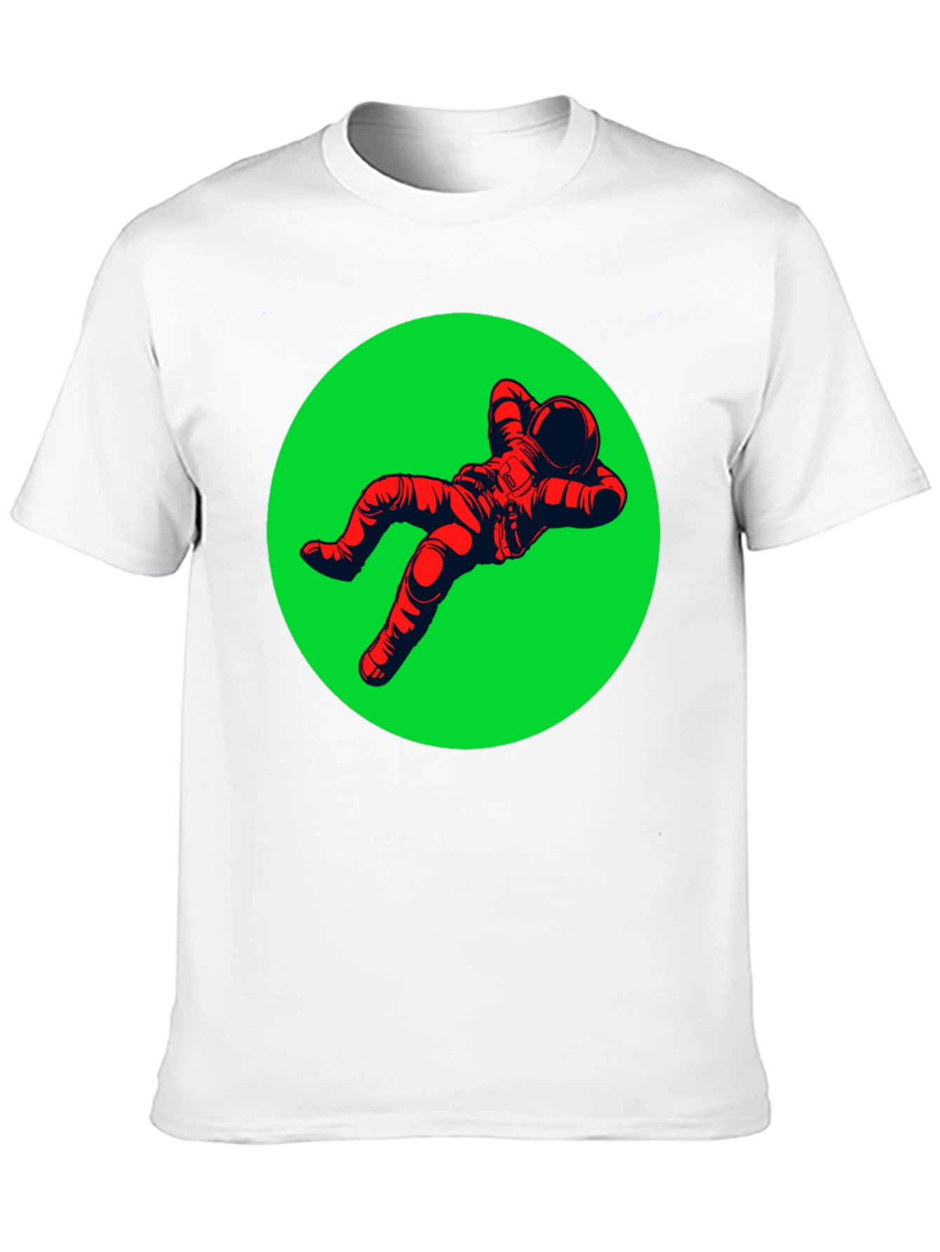 Relaxed Astronaut Graphic Tee - Black Cotton T-Shirt