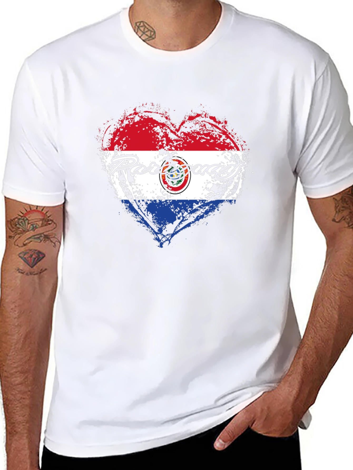 Paraguay Heart Flag T-Shirt - Patriotic Pride