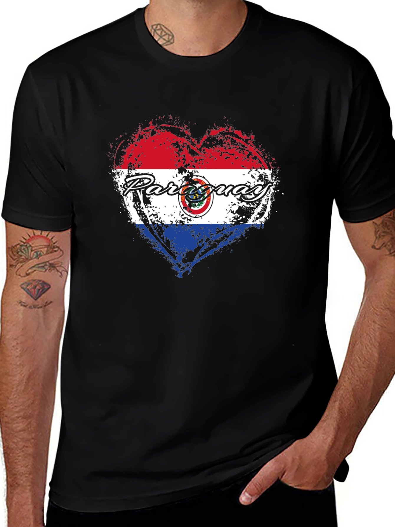 Paraguay Heart Flag T-Shirt - Patriotic Pride