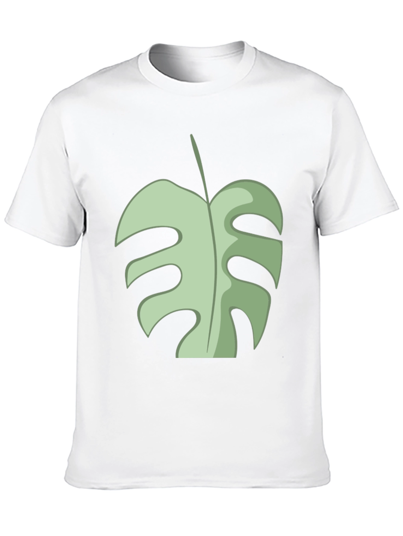 Tropical Monstera Leaf Graphic Tee - Black Cotton