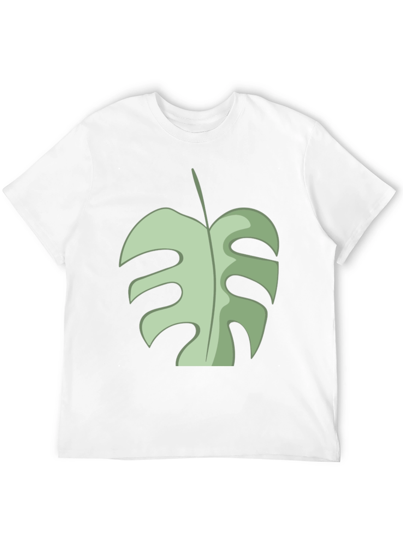 Tropical Monstera Leaf Graphic Tee - Black Cotton