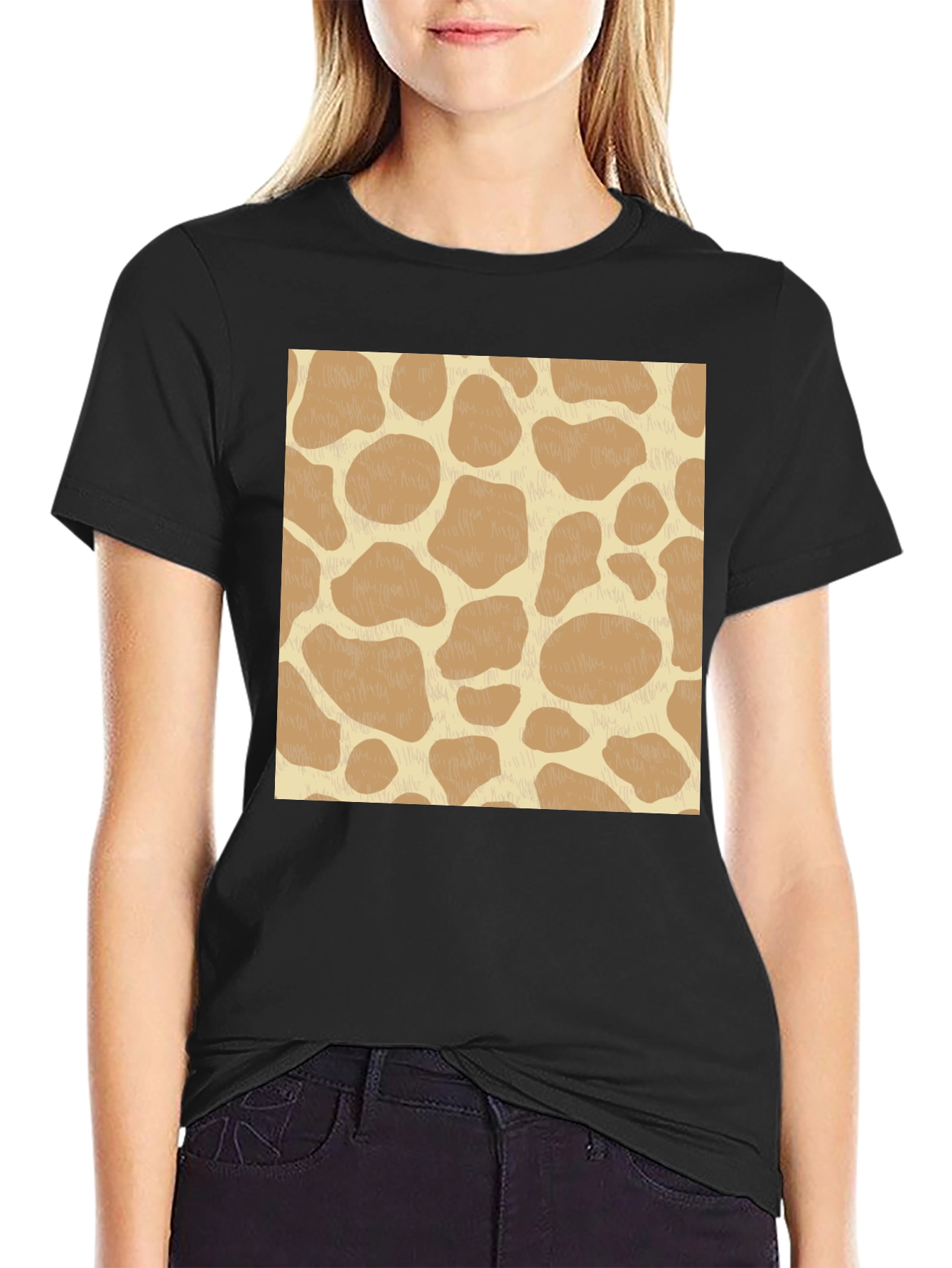 Giraffe Print Tee - Modern Casual