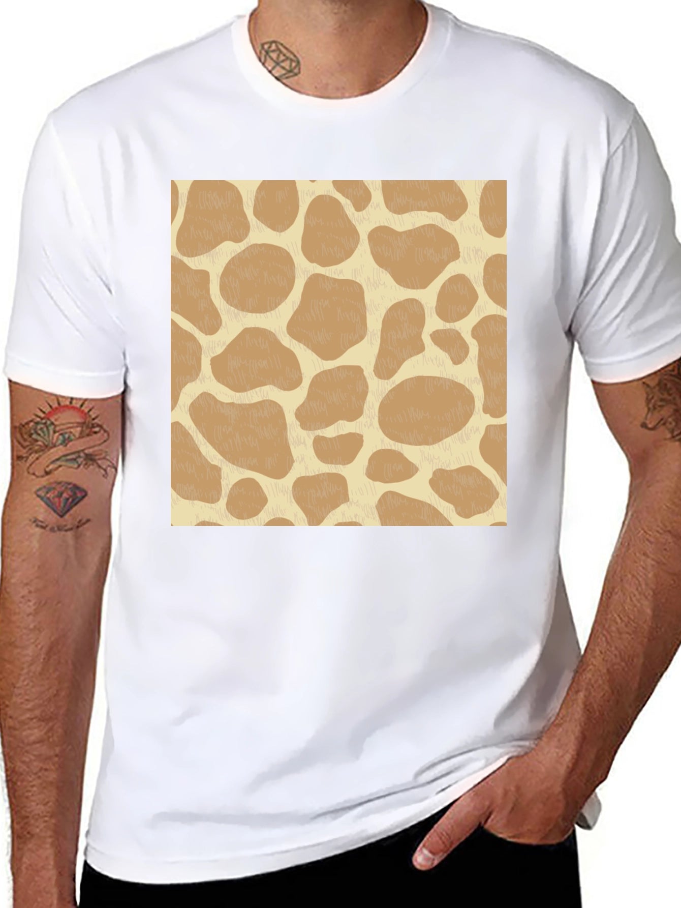 Giraffe Print Tee - Modern Casual