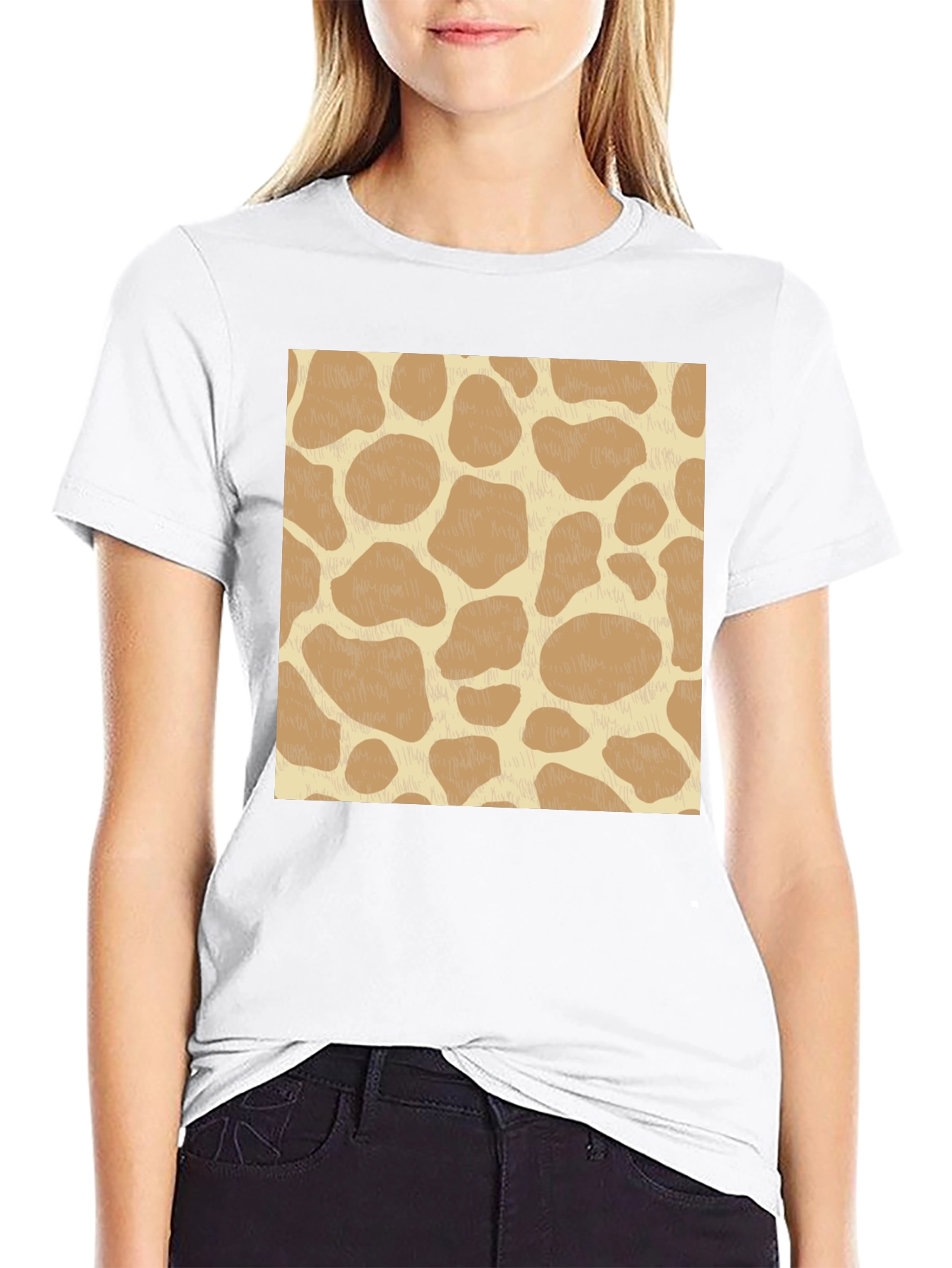Giraffe Print Tee - Modern Casual