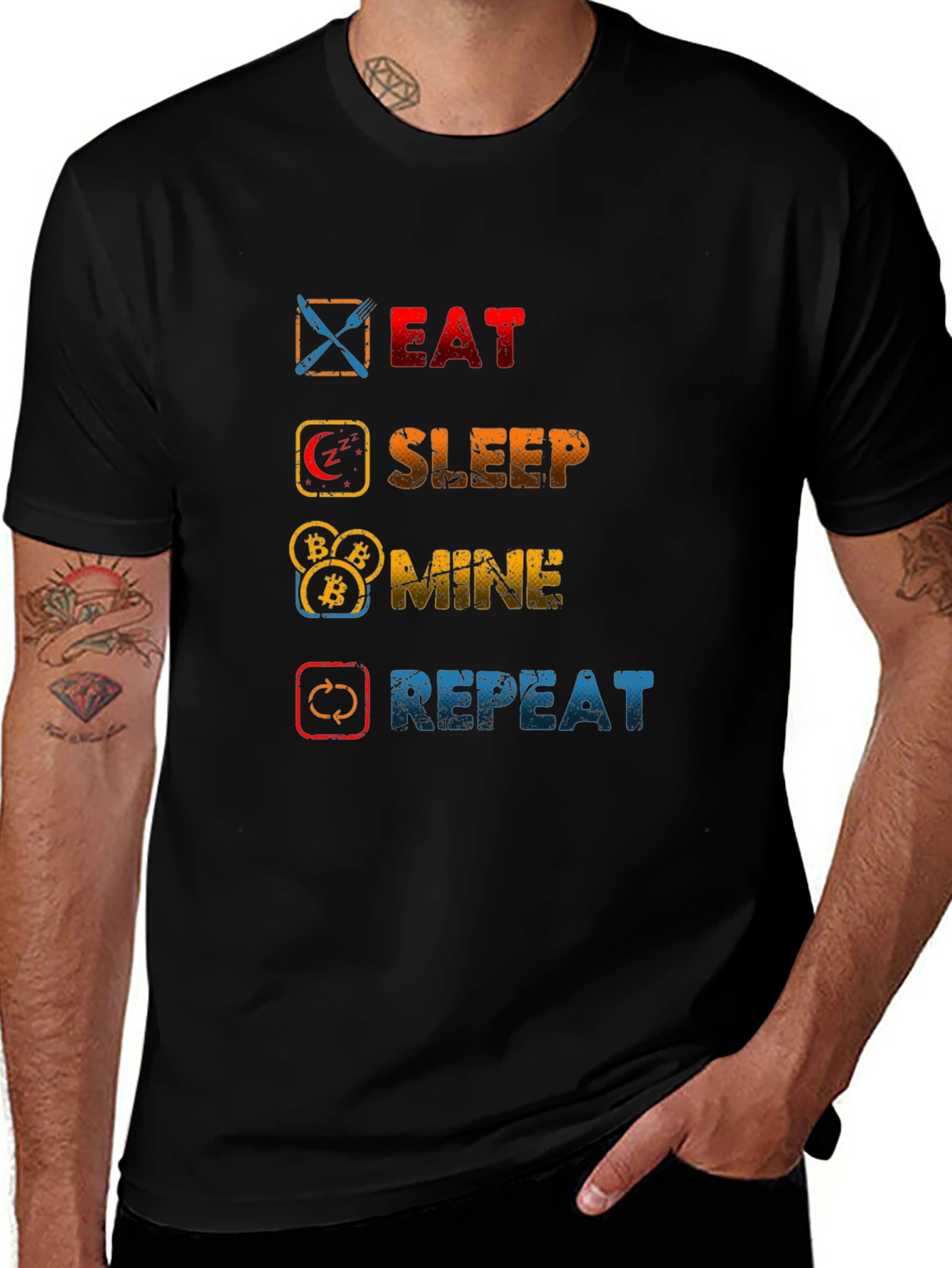 Eat Sleep Mine Repeat T-Shirt - Crypto Lovers Tee