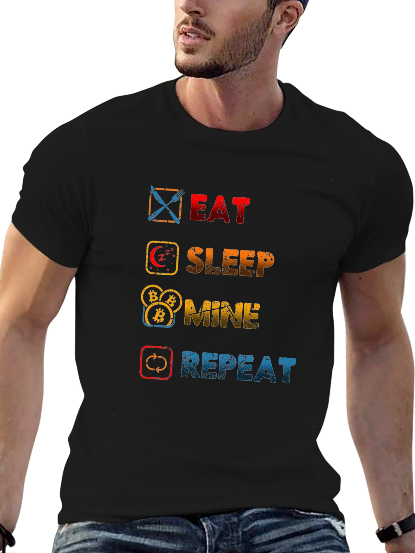 Eat Sleep Mine Repeat T-Shirt - Crypto Lovers Tee