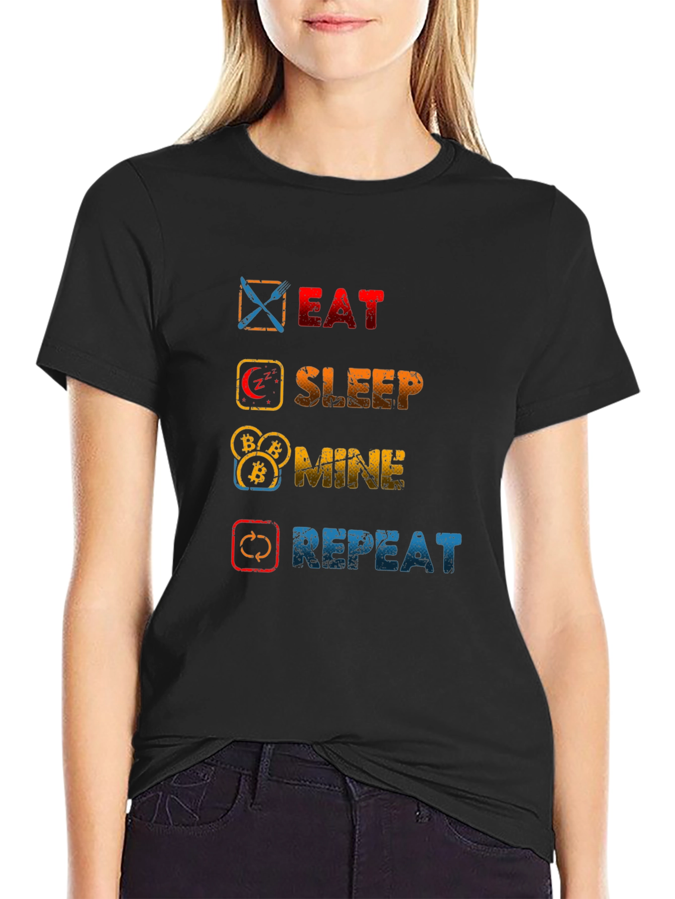 Eat Sleep Mine Repeat T-Shirt - Crypto Lovers Tee