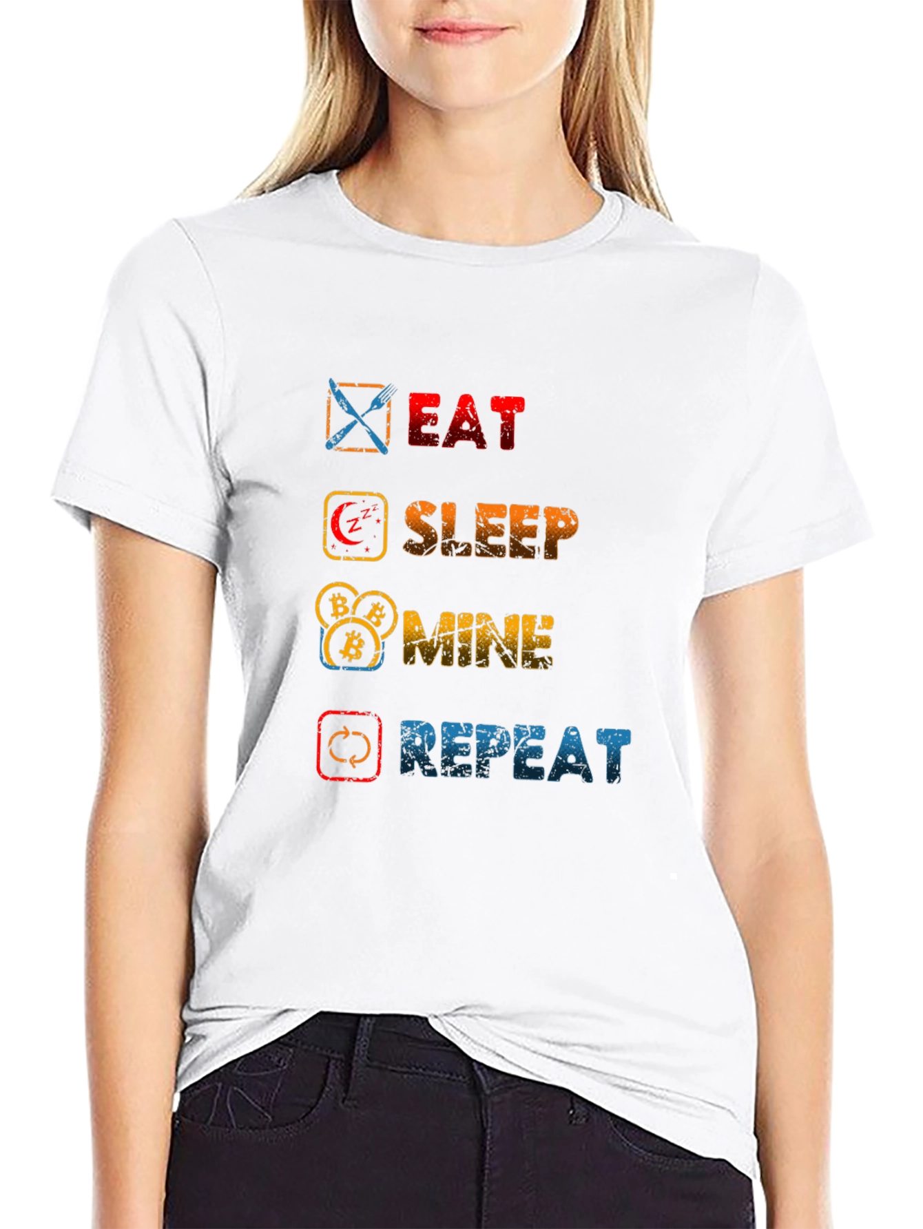 Eat Sleep Mine Repeat T-Shirt - Crypto Lovers Tee