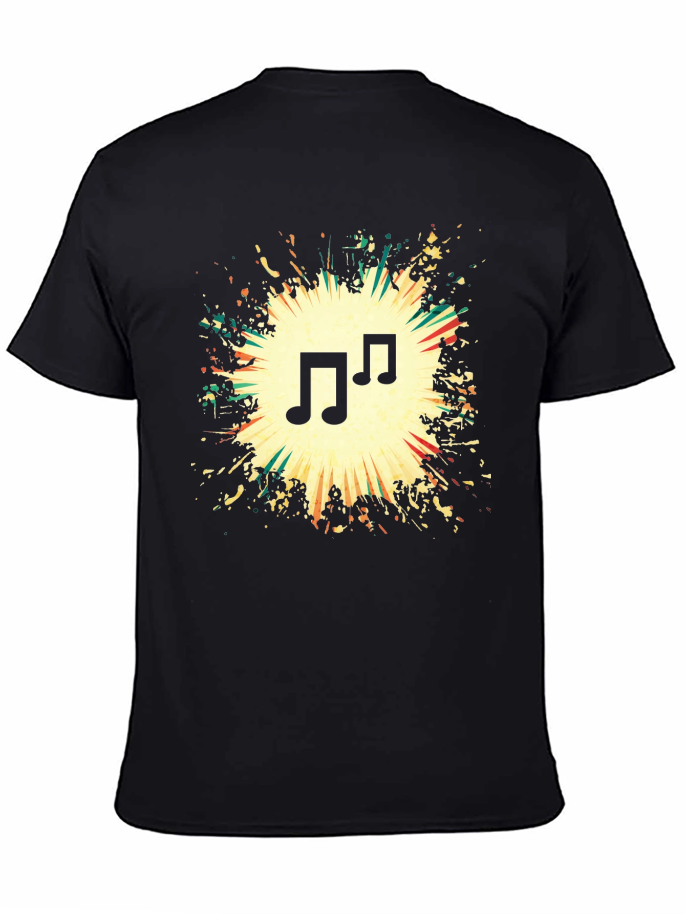 Musical Note Graphic Black T-Shirt