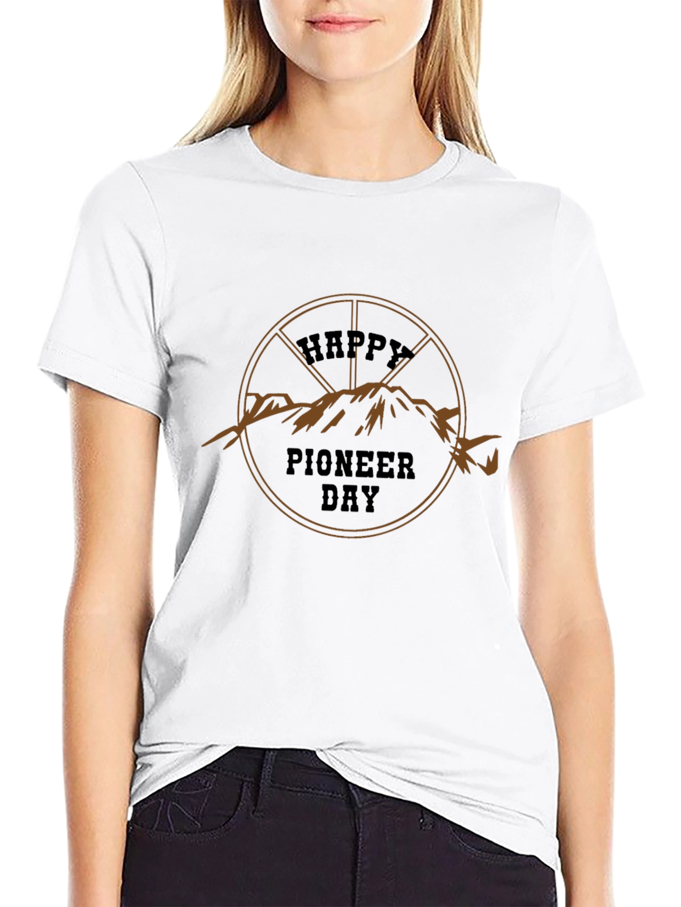 Happy Pioneer Day Black T-Shirt