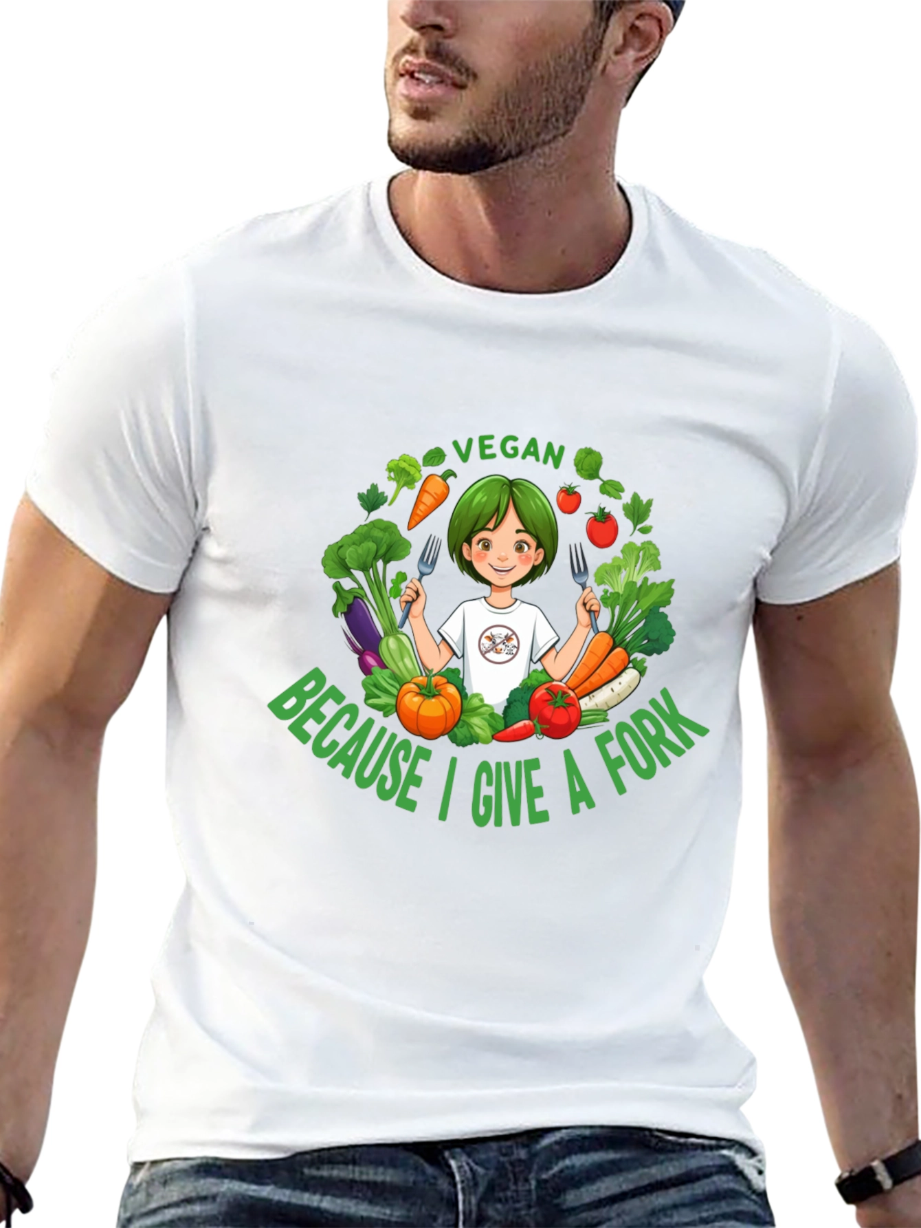 Vegan Give a Fork T-Shirt - Unisex Design
