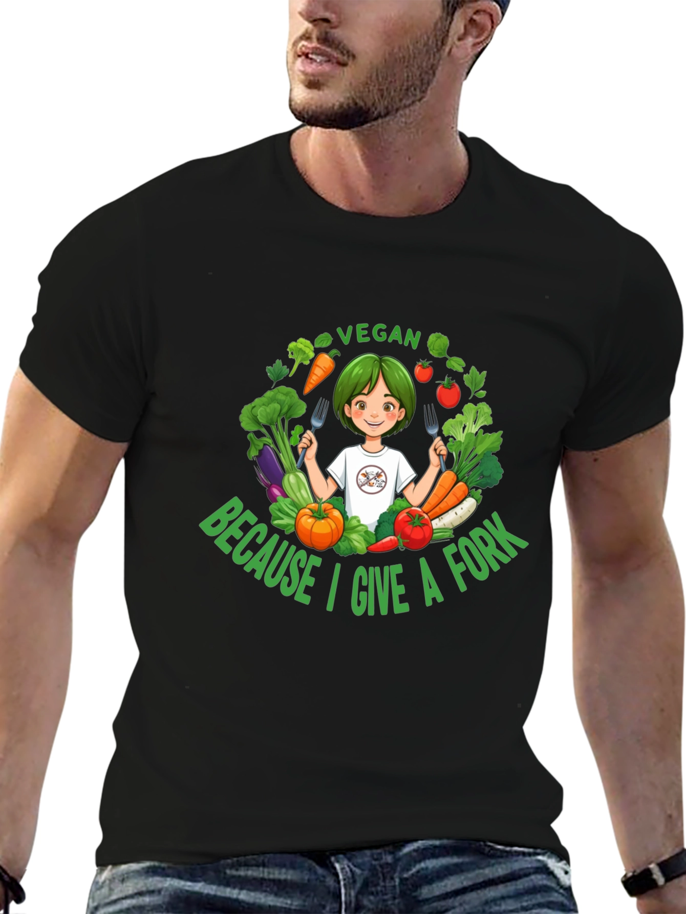 Vegan Give a Fork T-Shirt - Unisex Design