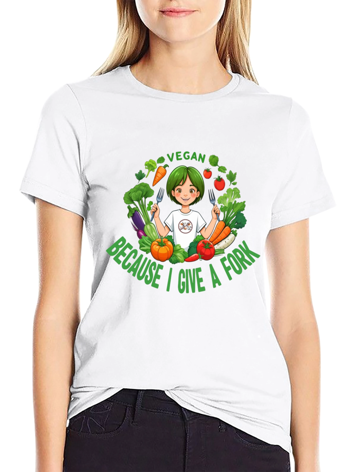 Vegan Give a Fork T-Shirt - Unisex Design
